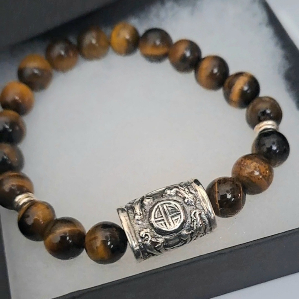 Handmade Sterling Silver Tiger Eye Bracelet